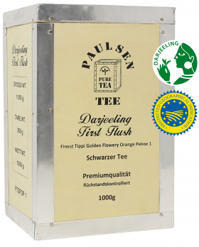 Darjeeling First Flush "Ernte 2024" 1000g, schwarzer Tee,  in dekorativer Teekiste